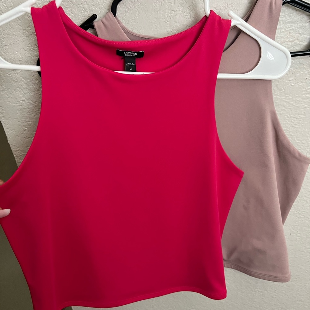 Express Hot Pink Sleeveless Crop Tank